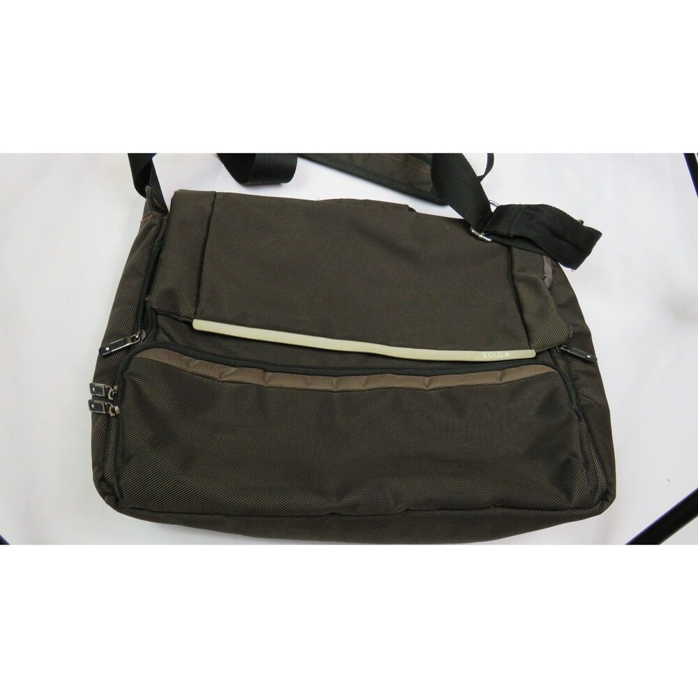 Solo Laptop / Computer Messenger Bag - Brown / Taupe Metallic